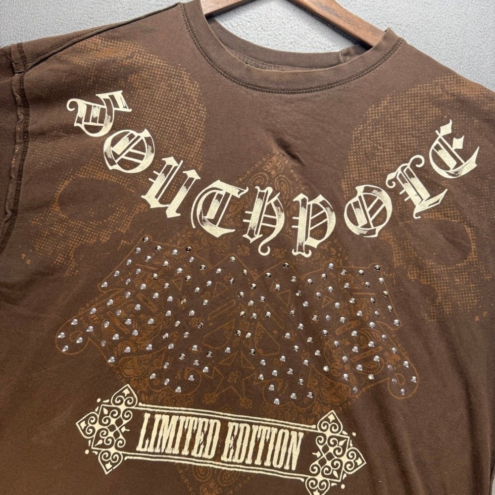 Southpole T-Shirt Limited Edition Studded XL Y2K 90s Relaxed Brown Graphic Tee
